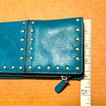 Michael Kors  leather wallet, teal blue, studded 7”x4” Photo 4