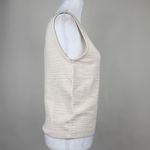 Jason Wu  Cream Textured Crew Neck Tank Top Shell Ribbed Trim Stretchy Size M Photo 5