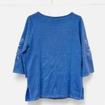 Bob Mackie Wearable Art Cut Out 3/4 Sleeves Blue Metallic Sweater Size S Photo 1