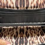 Nicole Miller  Crossbody Wallet Bag Animal Print Interior Black Pebbled Faux Leat Photo 5