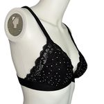 Large Victoria’s Secret PINK black lace bralette silver embroidered rhinestones​ Photo 5