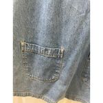Vintage Blue Denim Dungarees 1/4 Zip Up MINI Dress Pinafore L JUMPER COUNTRY Size L Photo 7