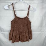 SO NEW ‎ women’s brown soft stretch elastic stretch loose hem cropped tank summer Photo 4
