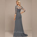 JJ's House NWT   Trumpet/mermaid v-neck sweep/brush train silk fabric Size US 8 Photo 1