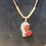 Ruby red and white rhinestone heart Photo 1
