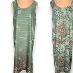 Vintage 90s Dress Green Floral Paisley Animal Print Sleeveless Grunge Maxi XL Photo 10