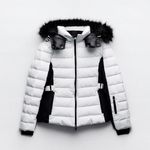 ZARA ski puffer jacket skiing coat feathers down fitted winter coat Photo 0