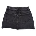Madewell  Washed Black Denim Skirt Women's Size 27 Raw Hem Grunge Goth Basic Photo 5