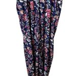 Band of the Free Navy Floral Puff Sleeve Jumpsuit Women's S Wide Leg Blue Photo 8