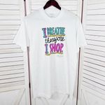 Hallmark Vintage Graphic T Shirt I Breathe Therefore I Shop White Large Photo 5