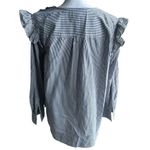 Free Assembly Blue Ruffled Relaxed Blouse Size L Photo 5
