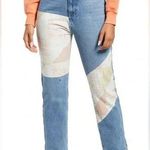 Nordstrom BP Quilted Patchwork High Rise Straight Leg Jeans | Blue/Pastel | 27 Photo 0