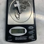 Sterling Silver Gothic Sunburst Top Cross Pendant Necklace Hinge 22” VTG garnet Photo 8