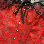 red black Jacquard baroque Lace Trim Off Shoulder Corset Top Bustier corset 3XL Size 3X Photo 3