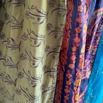 Boho Patchwork Silk Dress M/L Casual‎ Freedom Festival Mixed Print Blue Size M Photo 9