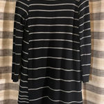 J. Jill Black And‎ Gray Stripe Long Sleeve Dress Size Medium Photo 0