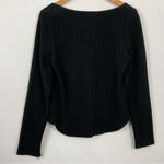 Good American  Dramatic‎ Zip Ribbed Long Sleeve Top Size 6 Photo 2