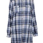 Love Tree  Shirt Dress Blue Plaid Photo 0