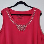 Onque Woman Pink Tank Top with Rhinestones NWT Sz 2X Hot Pink Embellished Tank Photo 1