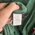 Bobeau  Statement Floral Romantic Feminine Wrap Dress in Dark Green Photo 5