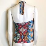 Becca  Halter Swim Top Tankini Size 4 Multicolor Pretty Butterfly Lovers Print Photo 2