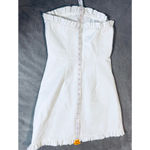 Lulus NWOT Size Small Little Lovely Ivory White Strapless Mini Dress Ruffle Photo 6