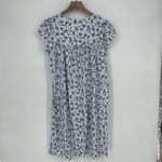Miss Elaine Womens Blue Floral Nightgown Short Sleeve Button Neck Size S Photo 4