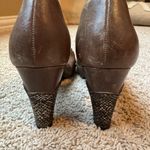 Anthropologie Miss Albright Brown and Gold Textured Heels Size 9 Photo 4