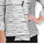 EUC IC by Connie K Ribbed Wave Stripe Jacket Top Lavender Black Size 1X Photo 10