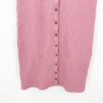 Madewell  Womens Casual Button Front Ribbed Short Sleeve Mini Dress‎ XS Rose Pink Photo 4