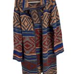 Spense Women's Cardigan coat long Anthropologie southwestern XL Aztec geometric Blue Photo 1