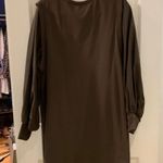 ASOS Olive Green Dress with Puff Sleeves Photo 4