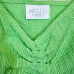Abound NWT  by Nordstrom Neon Lime Green Drawstring Cinched V-Neck Tank Photo 3