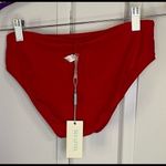 Sea Level Essentials Mid Rise Bikini Bottom Red Size 6 US NWT Photo 3