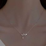 Flash Diamond Heartbeat Necklace Niche Design Simple Elegant Gold Photo 0