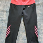 Adidas Black Peach Pink Climalite Cropped Athletic Leggings Medium Photo 0