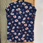 Pleione  Floral Blouse - Navy and Coral Photo 0