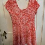 Aeropostale Fit Flare Skater Dress Pink White Floral Print Cap Sleeves Size L Photo 0