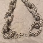 EXPRESS Signed  Chunky White Chain Costume Necklace Adjustable Length Photo 7