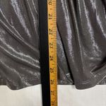 Denim 24/7 Babydoll Blouse Women’s L Silver Metallic Y2K Glam Party Holiday Size L Photo 5