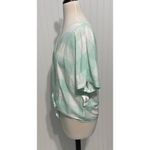 Style & Co. Gingham Tie Front Short Sleeve Button Up Linen Top Mint White Medium Green Photo 6