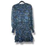 Veronica Beard NWOT Saera Blue Multi Floral Smocked Crepe Mini Dress Size 0 Photo 9