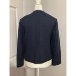 Karl Lagerfeld  Navy Blue Tweed Open Front Blazer Jacket M Photo 4