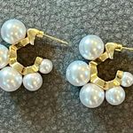 Anthropologie Lake Life Chunky Ascending Pearl Hoop Earrings Photo 9