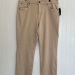 Coldwater Creek Knit Denim High Rise Straight-Leg Jeans in Stone Khaki Size 16 Photo 4