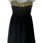 Trac ‎ Size XS Black Gold Mini Dress Whimisgoth Chiffon Fairy Grunge HOCO Photo 0