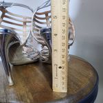 Christian Siriano Silver Strappy Stiletto Heel Size 10 Heeled Gladiator Sandal Photo 5