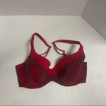 AMBRIELLE, Red Bra, Black printed lace. 2 prong 3 row clasp closure, 36D, underwire Size undefined Photo 5