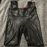 Spanx  Faux Black Leather Leggings Size Large EUC #5581 Photo 2