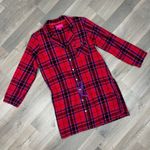 Victoria's Secret Victoria’s Secret Plaid Flannel Cinch Waist Sleep Nightshirt Red Pink Medium Photo 12